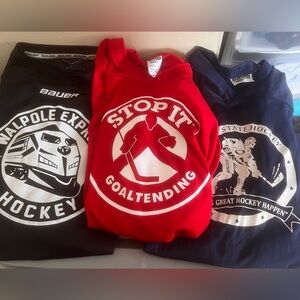 3 lg vintage graphic hockey jersey bundle Massachusetts boston area  b1 walpole